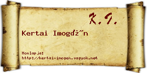 Kertai Imogén névjegykártya